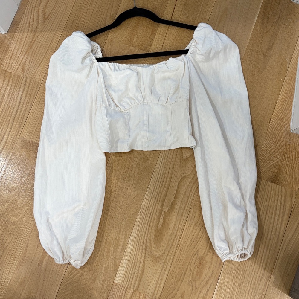 & other stories corset puff sleeve top